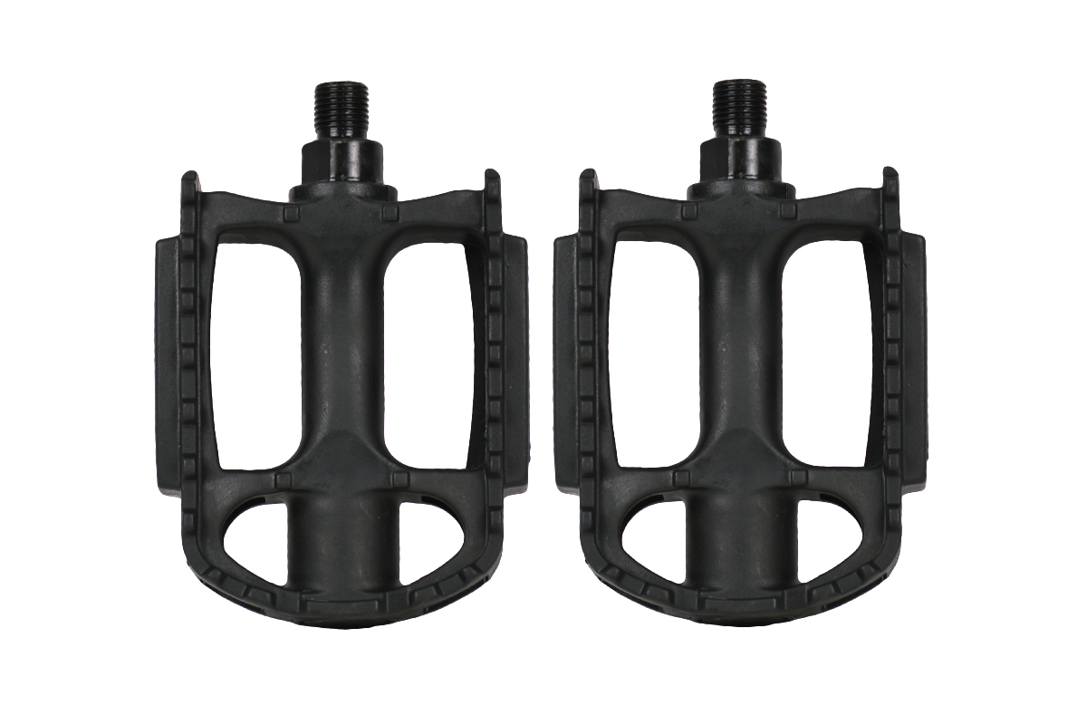 Педали FEIMIN FP-806B,105*74мм,1\2",база пластик,стальная ось,12мм,рамка пласт,мелк\резьба,324гр,чер